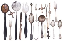 Georgian and Victorian silver fiddle pattern flatware and other silver items to include EPNS