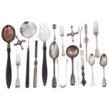 Georgian and Victorian silver fiddle pattern flatware and other silver items to include EPNS