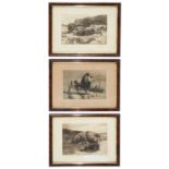 Herbert Dicksee (Brit. 1862-1942) dry point etchings, framed