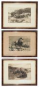 Herbert Dicksee (Brit. 1862-1942) dry point etchings, framed