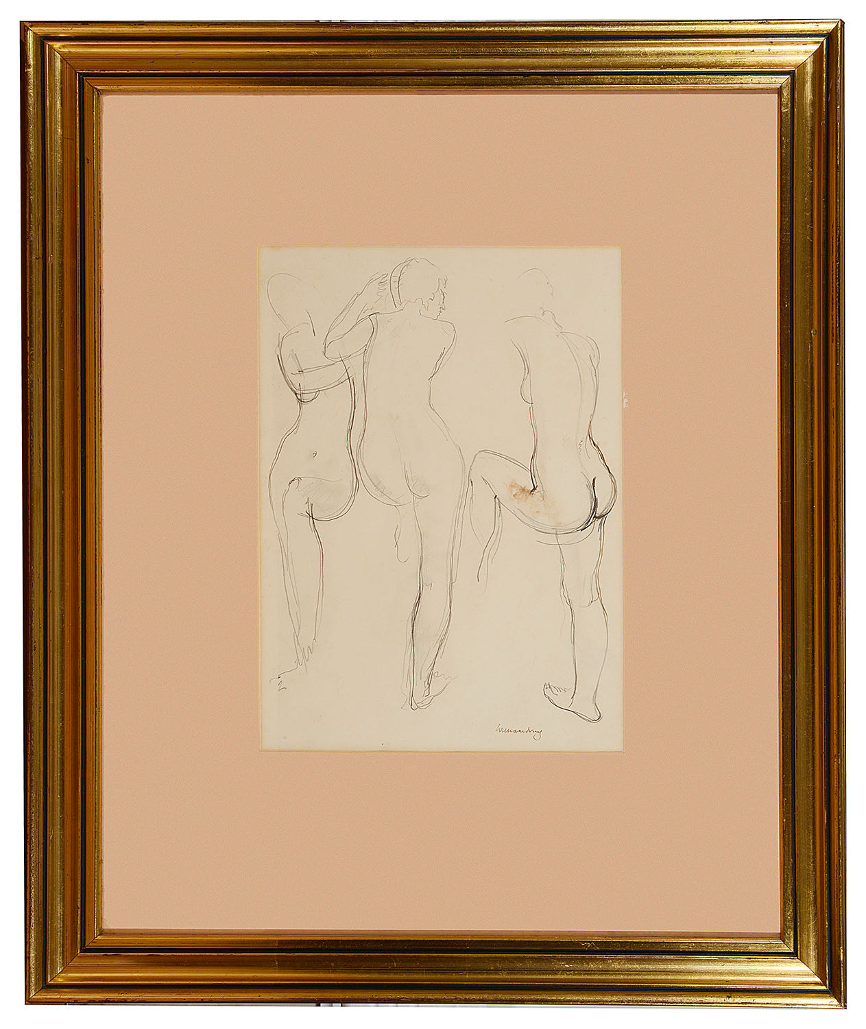 William Dennis Dring (1904-1990) pencil and pen, signed; pencil; one other attr. to Dring - Image 2 of 3