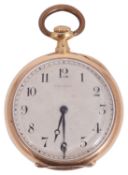 An 18ct gold keyless fob watch signed Cartier c.1900