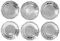 A set of six early 20th century Italian .800 silver plates