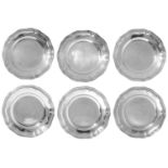 A set of six early 20th century Italian .800 silver plates