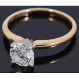 An impressive single stone diamond ring