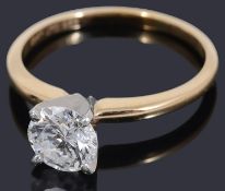 An impressive single stone diamond ring