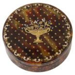 A late 18th/early 19th c. gold and silver pique work tortoiseshell snuff box
