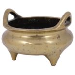 A 19th century Chinese polished bronze censer