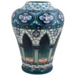 A large contemporary Moorcroft Meknes pattern vase designed by Beverley Wilkes