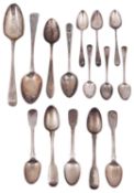 A selection of George III and Victorian silver flatware