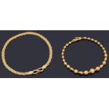 Two high carat gold bracelets