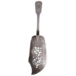 An early Victorian silver fiddle pattern fish slice
