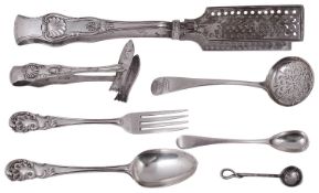 A small selection of mostly 19th century silver and plated flatware