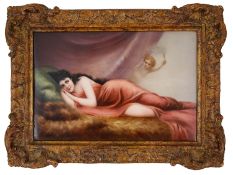 A large 19th century continental KPM Berlin type porcelain plaque