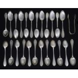 A set of twelve early 20th c. German .800 silver teaspoons; others