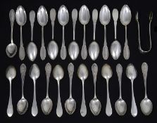A set of twelve early 20th c. German .800 silver teaspoons; others