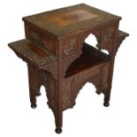 A 19th c. Anglo-Indian carved hardwood rectangular occasional table