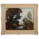 William Watt Milne (Scot. 1865-1949) 'River landscape with trees', oil on canvas, signed