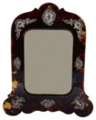 An Art Nouveau tortoiseshell and silver easel back photo frame