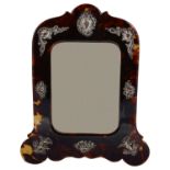 An Art Nouveau tortoiseshell and silver easel back photo frame