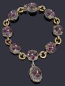 A rare and attractive Georgian garnet bracelet