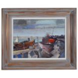 Christopher Daynes (Brit. b.1946) 'Banks of the Rother' oil on board, signed lower left, framed