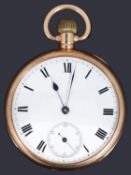 A 9ct gold open face top wind pocket watch