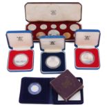 A small collection of commemorative silver and other proof coins