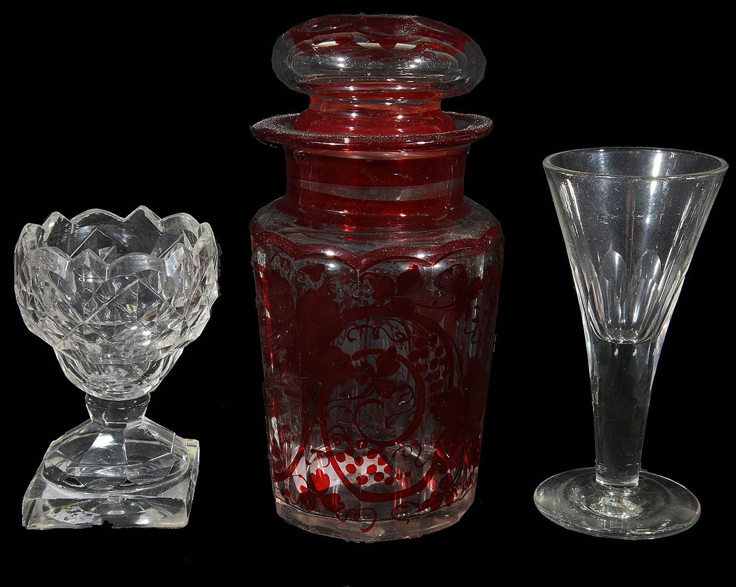 A set of six 19th c. cut crystal tumblers and other 19th c. glass - Image 3 of 3