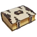 A late 19th c. Continental ivory and tortoiseshell bound photo album