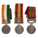 A three medal India and Boer war medal group awarded to 4481 Pte Joseph Downey Highland