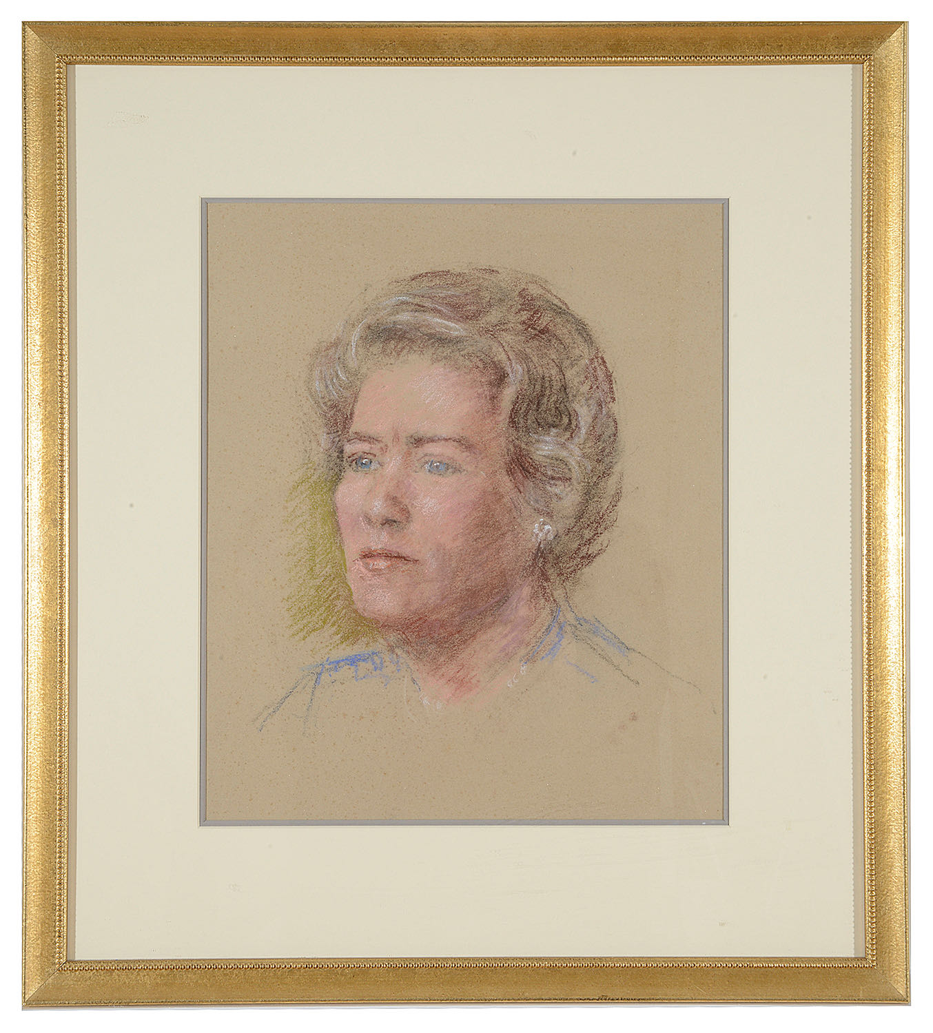 Bernard Hailstone (Brit. 1910-1987) 'Portrait of Mary Soames', pastel