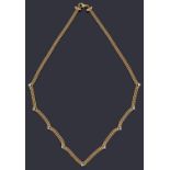 A Continental delicate gold bead necklace