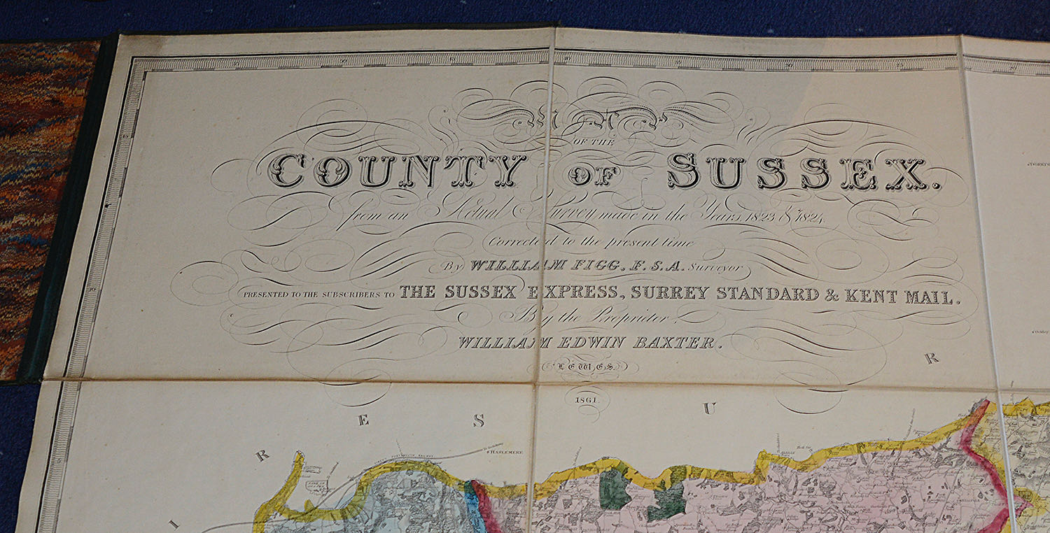 William Figg. Map of the County of Sussex from an Actual Survey 1823 - Image 2 of 3