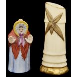 A Royal Worcester porcelain 'Granny Snow' candle snuffer