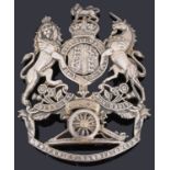 A Royal Artillery Other Ranks general pattern silver plated helmet plate, post 1901