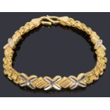 An Indian high carat gold decorative chain bracelet