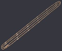 A gold belcher and trombone link watch chain