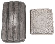 A late Victorian silver four division cigar case and Edwardian silver cigarette case