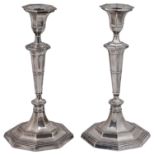 A pair of George V Art Deco candlesticks