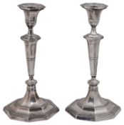 A pair of George V Art Deco candlesticks