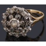 A rare Georgian diamond cluster ring,