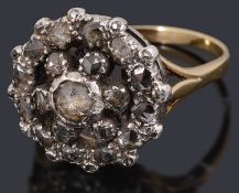 A rare Georgian diamond cluster ring,