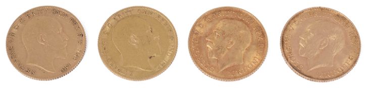 Four half sovereigns