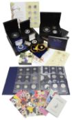 A large collection of silver and other mostly cased commemorative coins