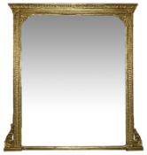 A 19th century giltwood and gesso overmantel mirror