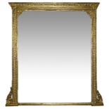 A 19th century giltwood and gesso overmantel mirror