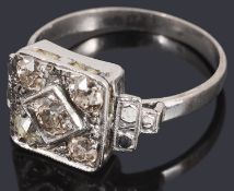 An Art Deco five stone diamond ring