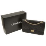 A Chanel black quilted distressed lambskin 2.55 reissue maxi flap handbag