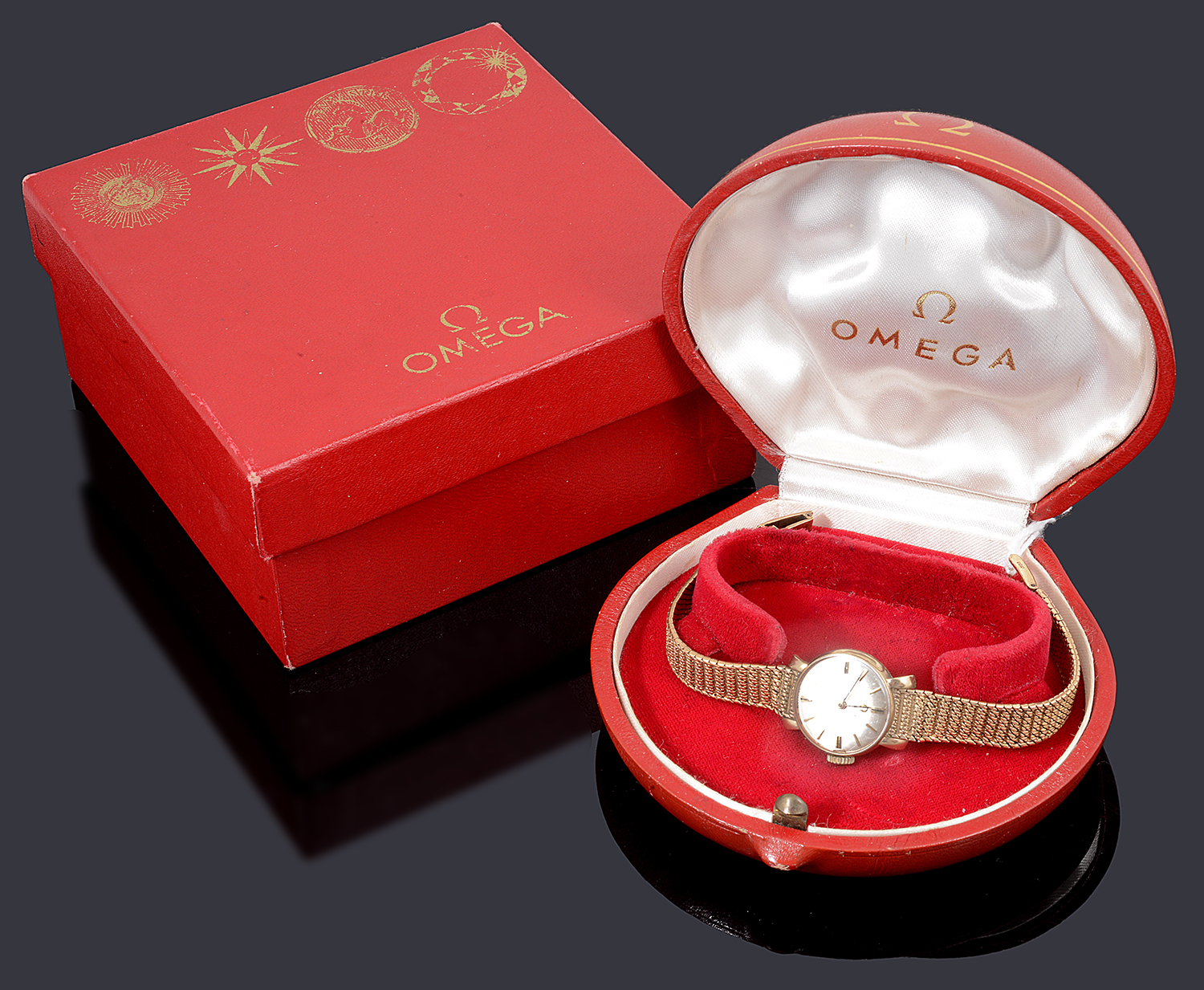 A 9ct gold ladies Omega mechanical bracelet watch